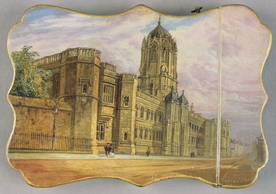 Portacarte Vittoriano, con una scena di Christ Church, Oxford e Tom Tower da Richard Phene and Benjamin W. Spiers